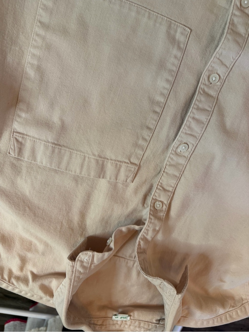 Aerie Soft Blush Oversized Button Front Shirt Cottagecore Prairie Style Medium - Picture 6 of 9
